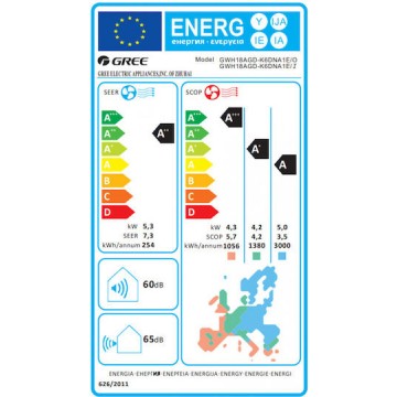 Gree Aura KAR-N6 Κλιματιστικό Inverter 18000 BTU A++/A+ με WiFi και Τεχνολογία 3D Swing Air Flow Gree Aura KAR-N6 Κλιματιστικό Inverter 18000 BTU A++/A+ με WiFi και Τεχνολογία 3D Swing Air Flow